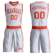 Загрузить изображение в средство просмотра галереи, Custom White Orange Round Neck Suit Basketball Jersey