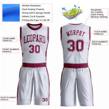Charger l'image dans la galerie, Custom White Maroon Round Neck Suit Basketball Jersey