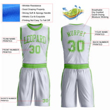 Laden Sie das Bild in den Galerie-Viewer, Custom White Neon Green Round Neck Suit Basketball Jersey