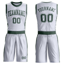 Laden Sie das Bild in den Galerie-Viewer, Custom White Green Round Neck Suit Basketball Jersey