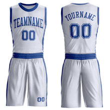 Загрузить изображение в средство просмотра галереи, Custom White Royal Round Neck Suit Basketball Jersey