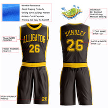 Laden Sie das Bild in den Galerie-Viewer, Custom Brown Gold Round Neck Suit Basketball Jersey