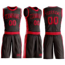 Laden Sie das Bild in den Galerie-Viewer, Custom Brown Red Round Neck Suit Basketball Jersey