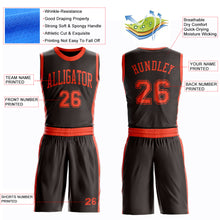 Laden Sie das Bild in den Galerie-Viewer, Custom Brown Orange Round Neck Suit Basketball Jersey