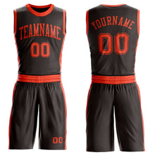 Laden Sie das Bild in den Galerie-Viewer, Custom Brown Orange Round Neck Suit Basketball Jersey