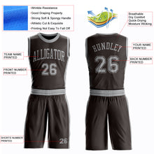 Загрузить изображение в средство просмотра галереи, Custom Brown Gray Round Neck Suit Basketball Jersey