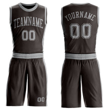 Загрузить изображение в средство просмотра галереи, Custom Brown Gray Round Neck Suit Basketball Jersey