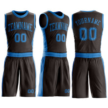 Load image into Gallery viewer, Custom Brown Blue Round Neck Suit Basketball Jersey
