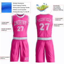 Загрузить изображение в средство просмотра галереи, Custom Pink White Round Neck Suit Basketball Jersey
