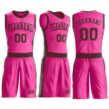 Charger l'image dans la galerie, Custom Pink Brown Round Neck Suit Basketball Jersey