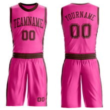 Charger l'image dans la galerie, Custom Pink Brown Round Neck Suit Basketball Jersey