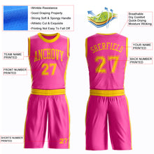 Загрузить изображение в средство просмотра галереи, Custom Pink Gold Round Neck Suit Basketball Jersey