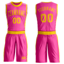 Загрузить изображение в средство просмотра галереи, Custom Pink Gold Round Neck Suit Basketball Jersey