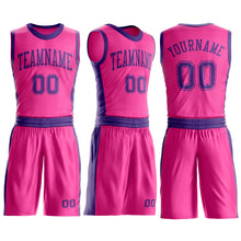 Загрузить изображение в средство просмотра галереи, Custom Pink Purple Round Neck Suit Basketball Jersey