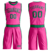 Загрузить изображение в средство просмотра галереи, Custom Pink Kelly Green Round Neck Suit Basketball Jersey