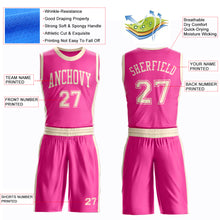 Загрузить изображение в средство просмотра галереи, Custom Pink Cream Round Neck Suit Basketball Jersey