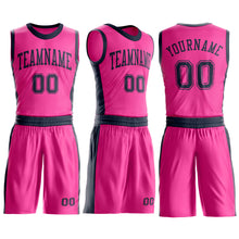 Загрузить изображение в средство просмотра галереи, Custom Pink Navy Round Neck Suit Basketball Jersey