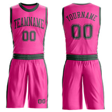Загрузить изображение в средство просмотра галереи, Custom Pink Green Round Neck Suit Basketball Jersey