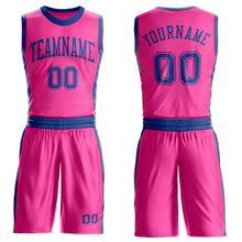 Загрузить изображение в средство просмотра галереи, Custom Pink Royal Round Neck Suit Basketball Jersey