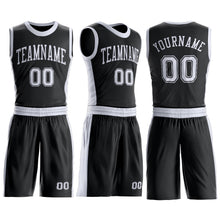 Laden Sie das Bild in den Galerie-Viewer, Custom Black White Round Neck Suit Basketball Jersey