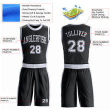Laden Sie das Bild in den Galerie-Viewer, Custom Black White Round Neck Suit Basketball Jersey