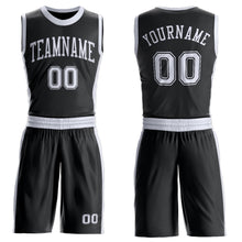 Laden Sie das Bild in den Galerie-Viewer, Custom Black White Round Neck Suit Basketball Jersey