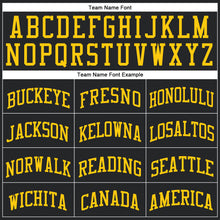 Load image into Gallery viewer, Custom Black Gold Round Neck Suit Basketball Jersey