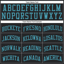 Charger l'image dans la galerie, Custom Black Teal Round Neck Suit Basketball Jersey