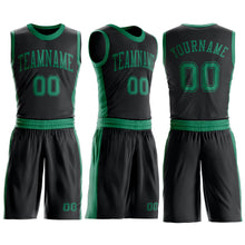 Laden Sie das Bild in den Galerie-Viewer, Custom Black Kelly Green Round Neck Suit Basketball Jersey