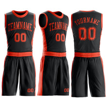 Charger l'image dans la galerie, Custom Black Orange Round Neck Suit Basketball Jersey