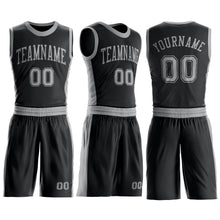 Charger l'image dans la galerie, Custom Black Gray Round Neck Suit Basketball Jersey