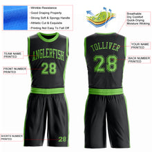 Charger l'image dans la galerie, Custom Black Neon Green Round Neck Suit Basketball Jersey