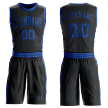 Laden Sie das Bild in den Galerie-Viewer, Custom Black Royal Round Neck Suit Basketball Jersey