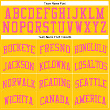 Load image into Gallery viewer, Custom Gold Pink Round Neck Suit Basketball Jersey