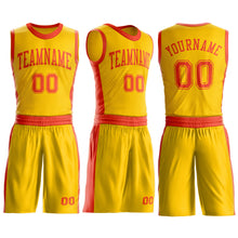 Load image into Gallery viewer, Custom Gold Orange Round Neck Suit Basketball Jersey