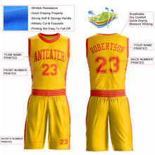 Load image into Gallery viewer, Custom Gold Orange Round Neck Suit Basketball Jersey