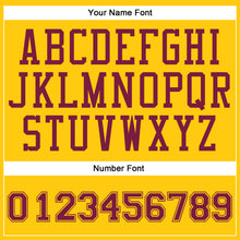 Laden Sie das Bild in den Galerie-Viewer, Custom Gold Maroon Round Neck Suit Basketball Jersey