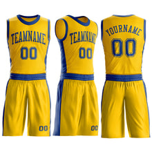 Laden Sie das Bild in den Galerie-Viewer, Custom Gold Royal Round Neck Suit Basketball Jersey