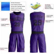 Load image into Gallery viewer, Custom Purple Black Round Neck Suit Basketball Jersey