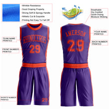 Charger l'image dans la galerie, Custom Purple Orange Round Neck Suit Basketball Jersey