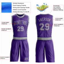 Load image into Gallery viewer, Custom Purple Gray Round Neck Suit Basketball Jersey