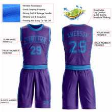 Загрузить изображение в средство просмотра галереи, Custom Purple Blue Round Neck Suit Basketball Jersey