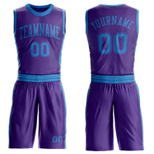 Загрузить изображение в средство просмотра галереи, Custom Purple Blue Round Neck Suit Basketball Jersey