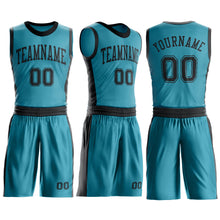 Charger l'image dans la galerie, Custom Teal Black Round Neck Suit Basketball Jersey
