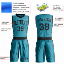 Charger l'image dans la galerie, Custom Teal Black Round Neck Suit Basketball Jersey