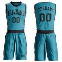 Charger l'image dans la galerie, Custom Teal Black Round Neck Suit Basketball Jersey