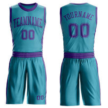 Charger l'image dans la galerie, Custom Teal Purple Round Neck Suit Basketball Jersey