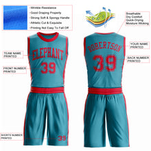 Загрузить изображение в средство просмотра галереи, Custom Teal Red Round Neck Suit Basketball Jersey