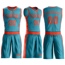 Charger l'image dans la galerie, Custom Teal Orange Round Neck Suit Basketball Jersey