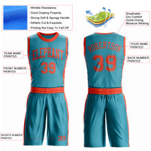 Charger l'image dans la galerie, Custom Teal Orange Round Neck Suit Basketball Jersey
